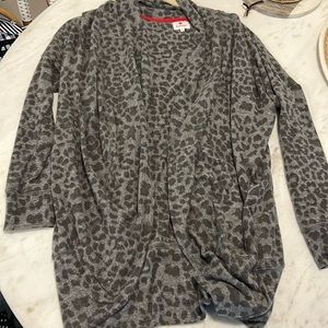 Sundry Charcoal Leopard Cardigan Size 1